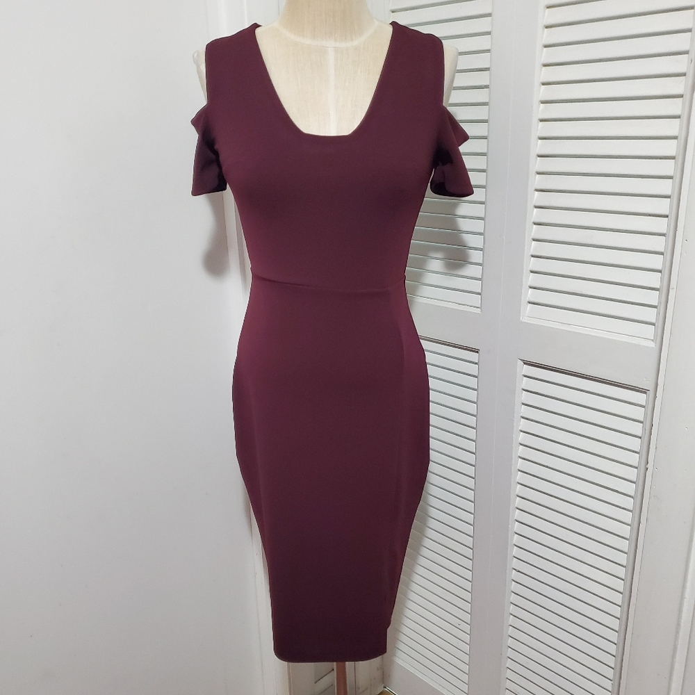 Express burgandy bodycon dress